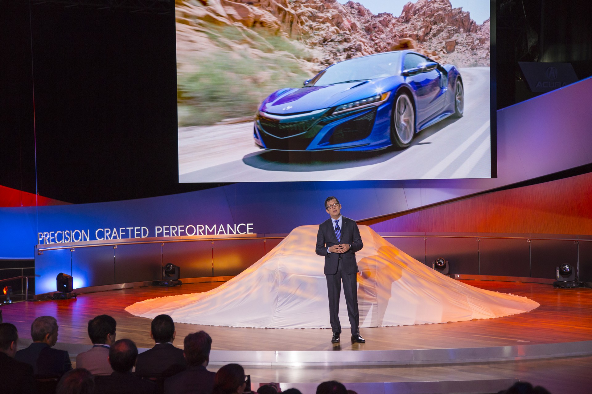 Jon Ikeda, Vice President and General Manager, Acura Division, at the 2016 North American International Auto Show unveiling of the Acura Precision Concept in Detroit © Honda Motor Co. Ltd.