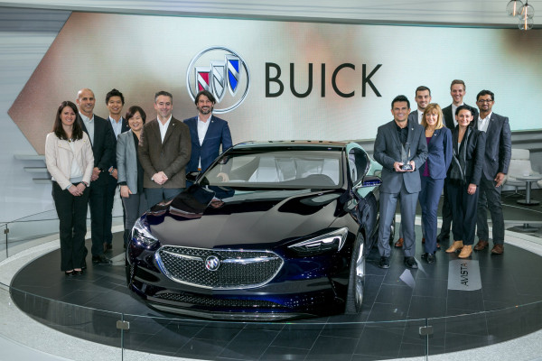 The Design team poses with the Buick Avista Concept after winning the EyesOn Design Award for Design Excellence – Concept Car, Tuesday, January 12, 2016 at the North American International Auto Show in Detroit, Michigan. It was the second consecutive year Buick received the award, which was bestowed on the Avenir concept in 2015 © General Motors