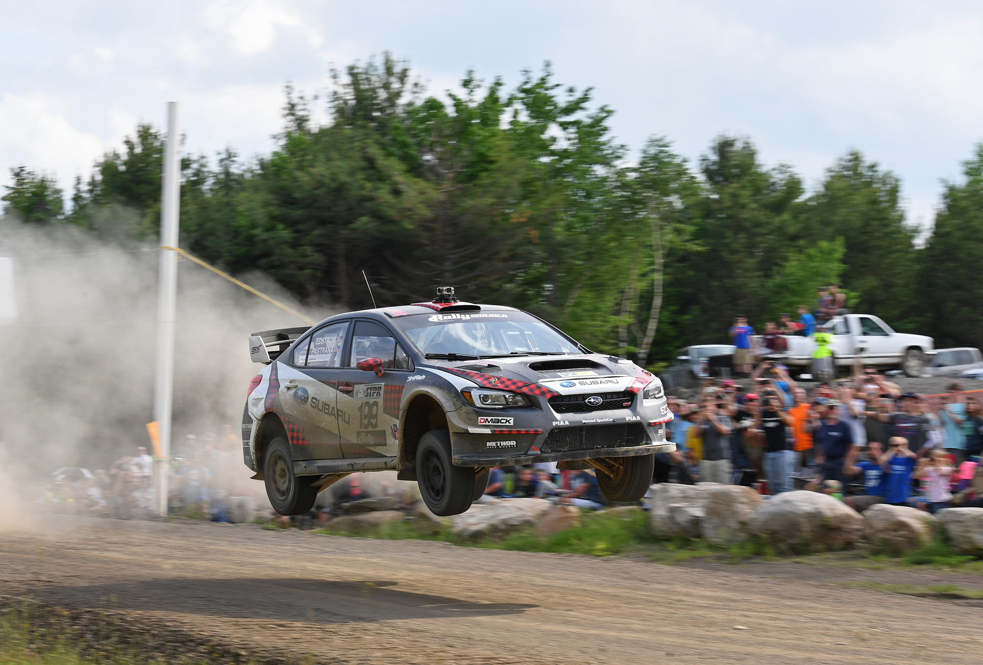 Subaru driver Travis Pastrana showed strong pace despite retiring early from the rally from an off © Fuji Heavy Industries, Ltd.