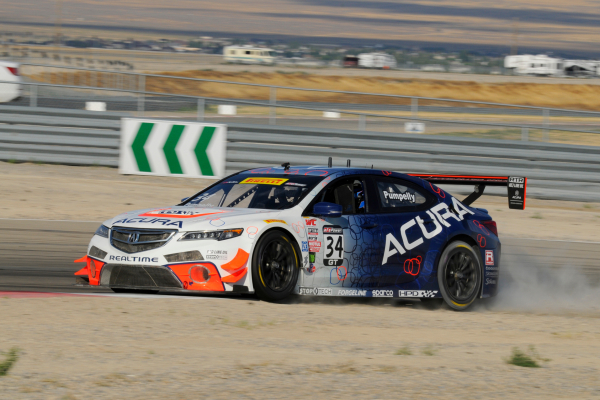 Ryan Eversley finished fourth in his RealTime Racing Acura TLX GT in Saturday’s Pirelli World Challenge race at Utah Motorsports Campus © Honda Motor Co., Ltd.