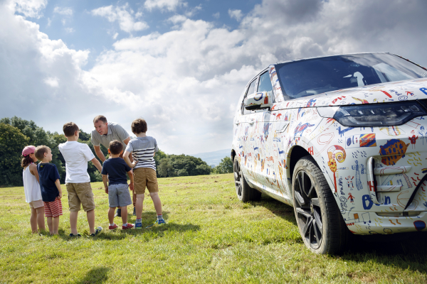 A unique vehicle wrap designed for New Discovery by the children of Land Rover’s designers and engineers © Tata Group